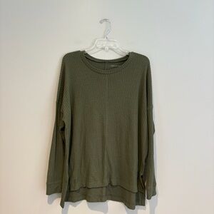 American Eagle Outfitters Sage Waffle Knit Top